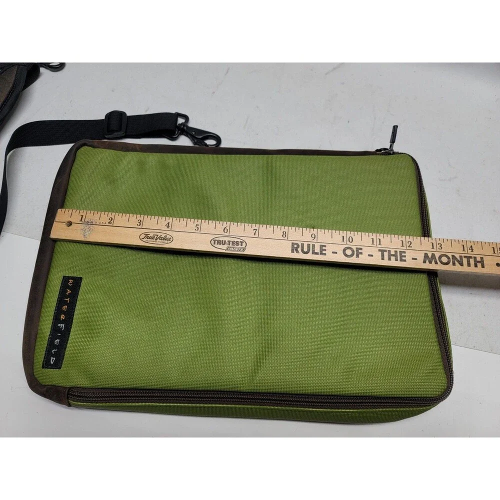 Waterfield Designs SF Bags Ipad Tablet Green Crossbody Bag Leather Trim